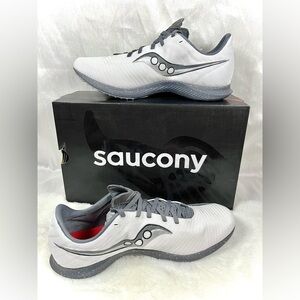Saucony Velocity MP White Carbon Racing Spikes Men’s Running Shoe